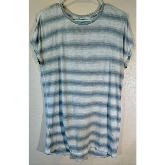 Lululemon Find Your Zen Short Sleeve Capilano Striped Tee Shirt Women's Size 6 - Picture 3 of 10